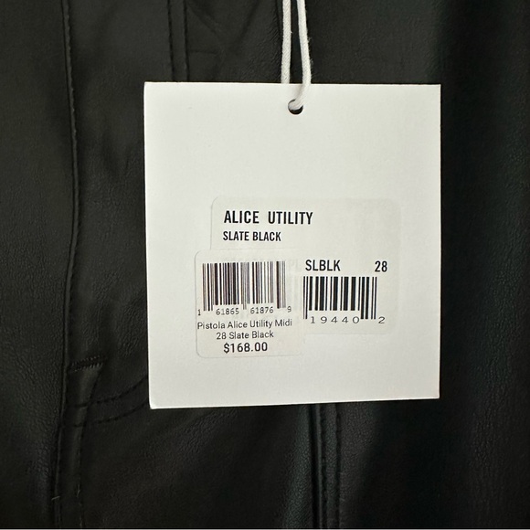 NWT PISTOLA ALICE UTILITY FAUX LEATHER MIDI SKIRT - Picture 3 of 15